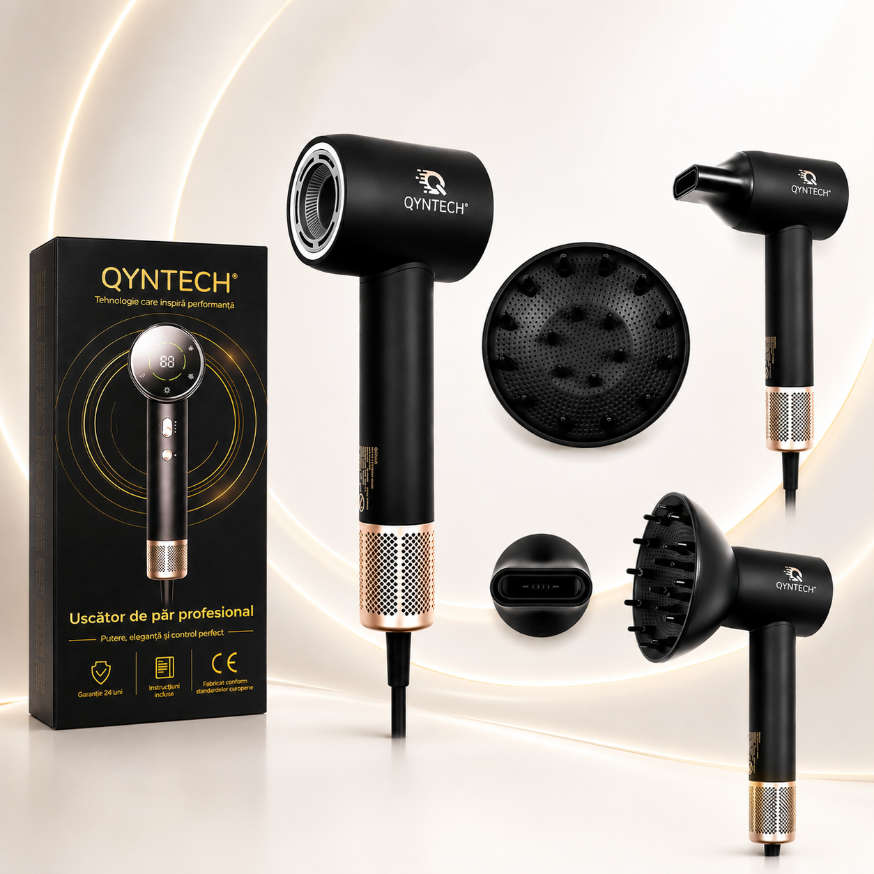 Uscător de păr profesional QYNTECH®, 110000 RPM